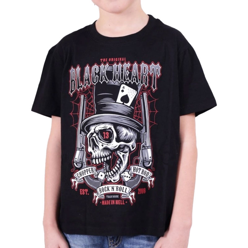 Camiseta niño Corazón Negro Pistolero negro