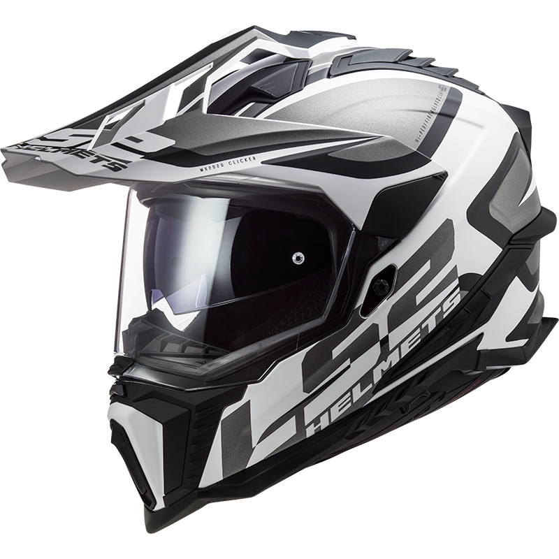 Casco de enduro LS2 MX701 Explorer Alter negro mate y blanco