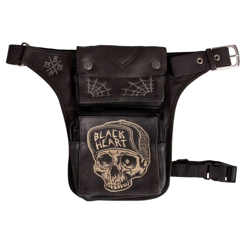 W-TEC Garaje Construido Corazón Negro Muslo Bolsillo Negro