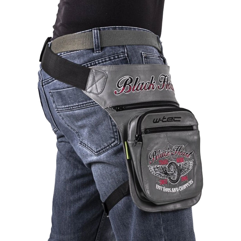Bolsillo muslo Black Heart Wings gris