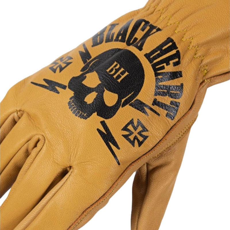 Guantes Chopper Guantes calavera corazón negro marrón