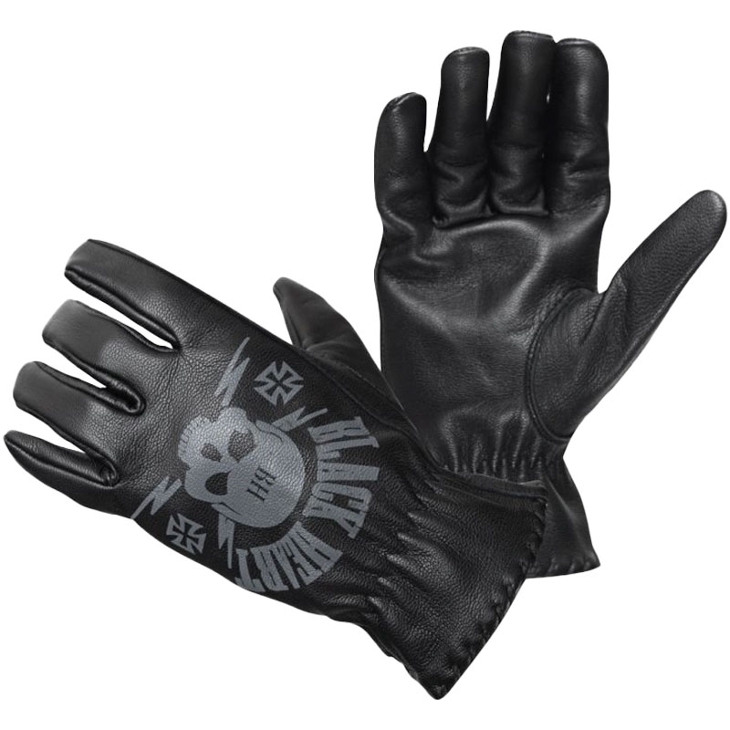 Guantes calavera corazón negro