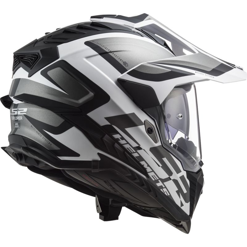 Casco de enduro LS2 MX701 Explorer Alter negro mate y blanco
