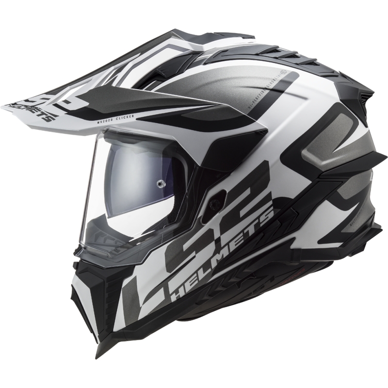 Casco de enduro LS2 MX701 Explorer Alter negro mate y blanco