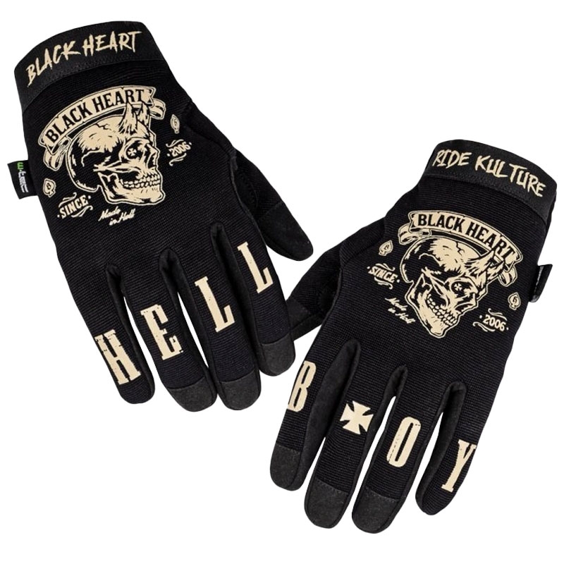 Guantes Black Heart W-TEC Rioter Chopper Negros