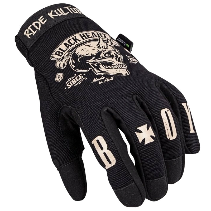 Guantes Black Heart W-TEC Rioter Chopper Negros