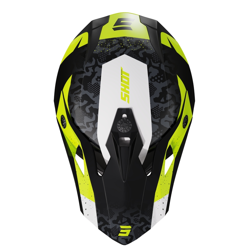 Casco de motocross infantil Shot Pulse Airfit negro brillante-blanco-amarillo fluo liquidación