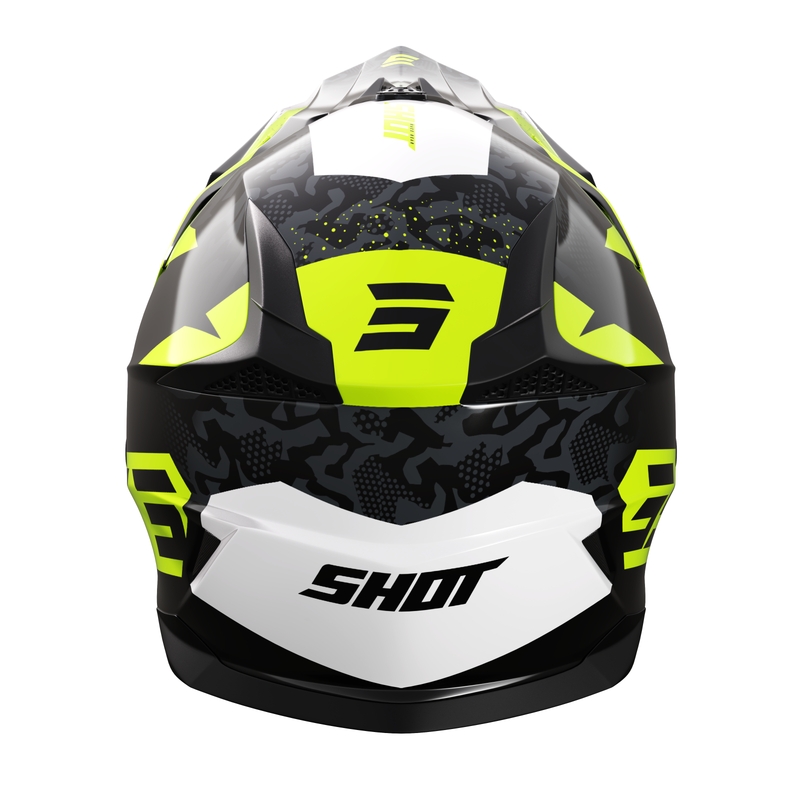 Casco de motocross infantil Shot Pulse Airfit negro brillante-blanco-amarillo fluo liquidación