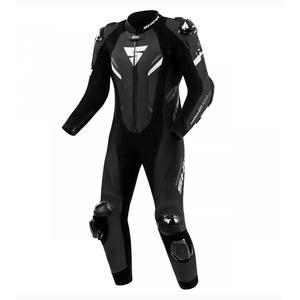 Mono de moto Shima Hyper-RS de cuero blanco y negro