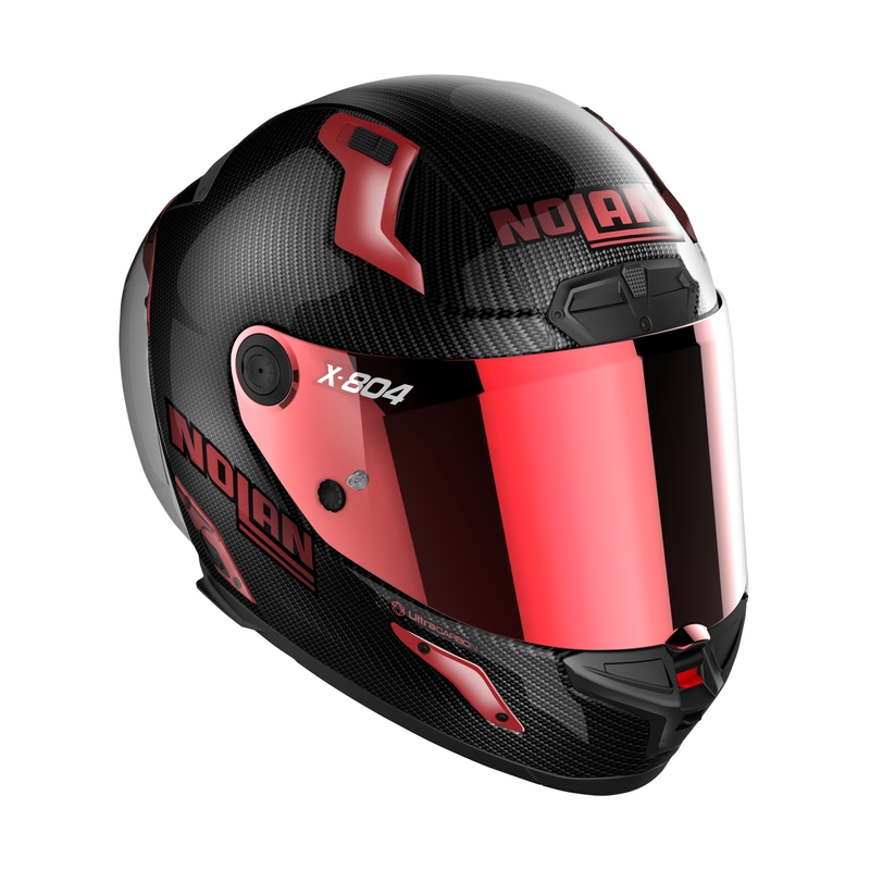 Casco Integral de Moto Nolan X-804 RS Ultra Carbon Iridium Edition Negro-Rojo