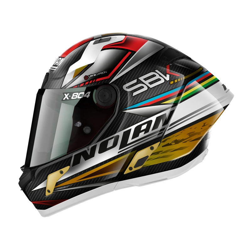 Casco integral de moto Nolan X-804 RS Ultra Carbon SBK negro-rojo-dorado