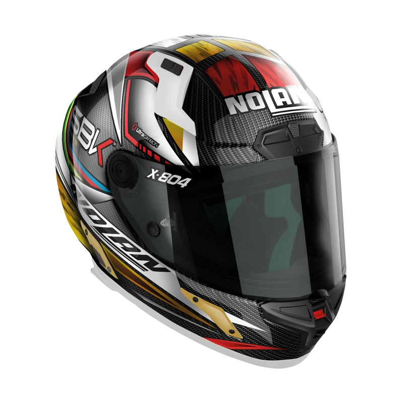 Casco integral de moto Nolan X-804 RS Ultra Carbon SBK negro-rojo-dorado