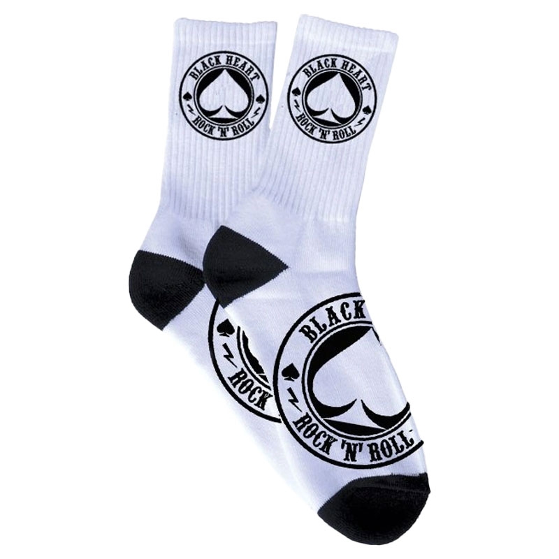 Corazón Negro Ace Of Spades Calcetines Blanco