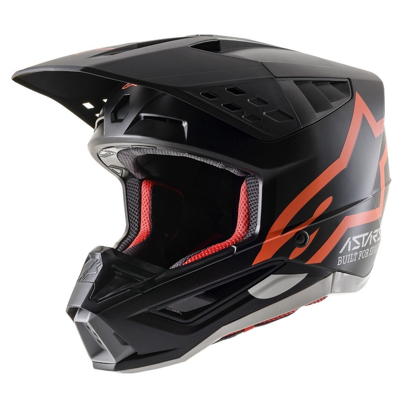 Casco de motocross Alpinestars S-M5 Compass negro-naranja fluorescente