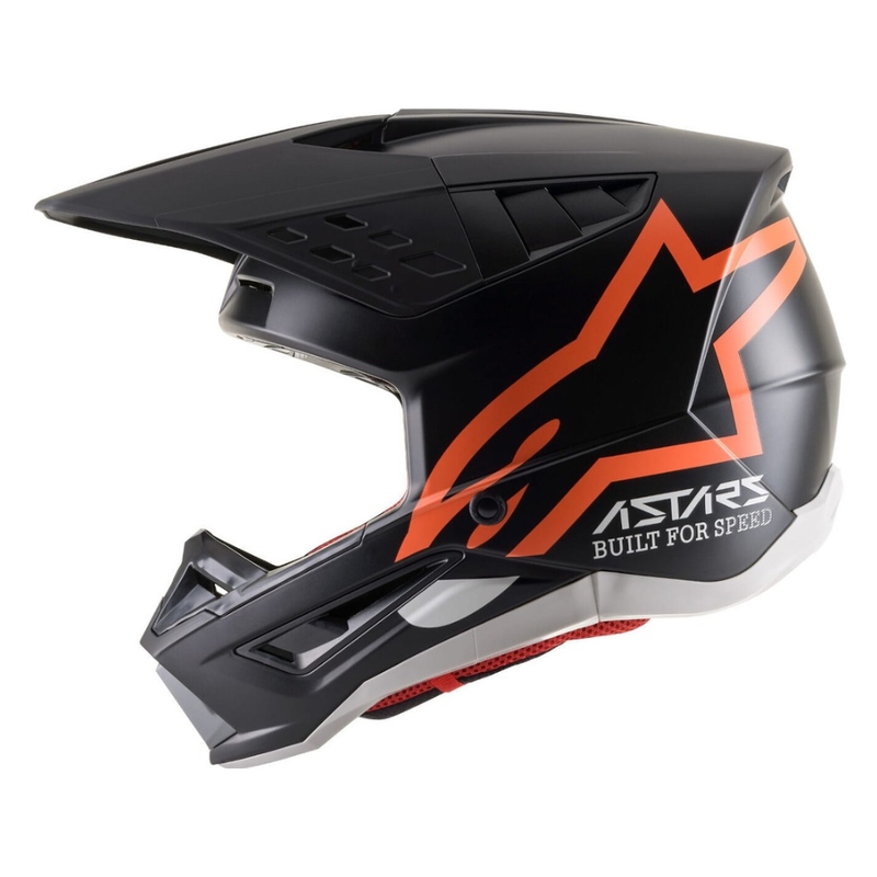 Casco de motocross Alpinestars S-M5 Compass negro-naranja fluorescente