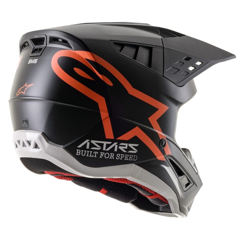 Casco de motocross Alpinestars S-M5 Compass negro-naranja fluorescente