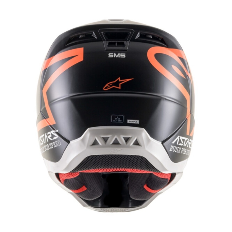 Casco de motocross Alpinestars S-M5 Compass negro-naranja fluorescente