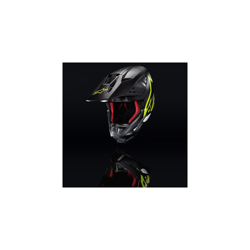 Casco de motocross Alpinestars S-M5 Compass negro-amarillo fluo