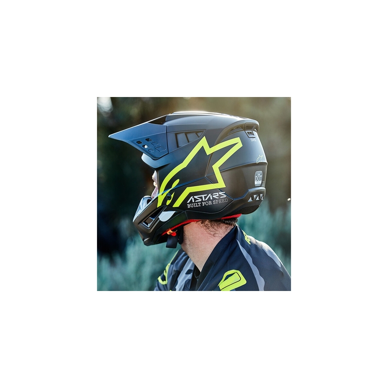 Casco de motocross Alpinestars S-M5 Compass negro-amarillo fluo