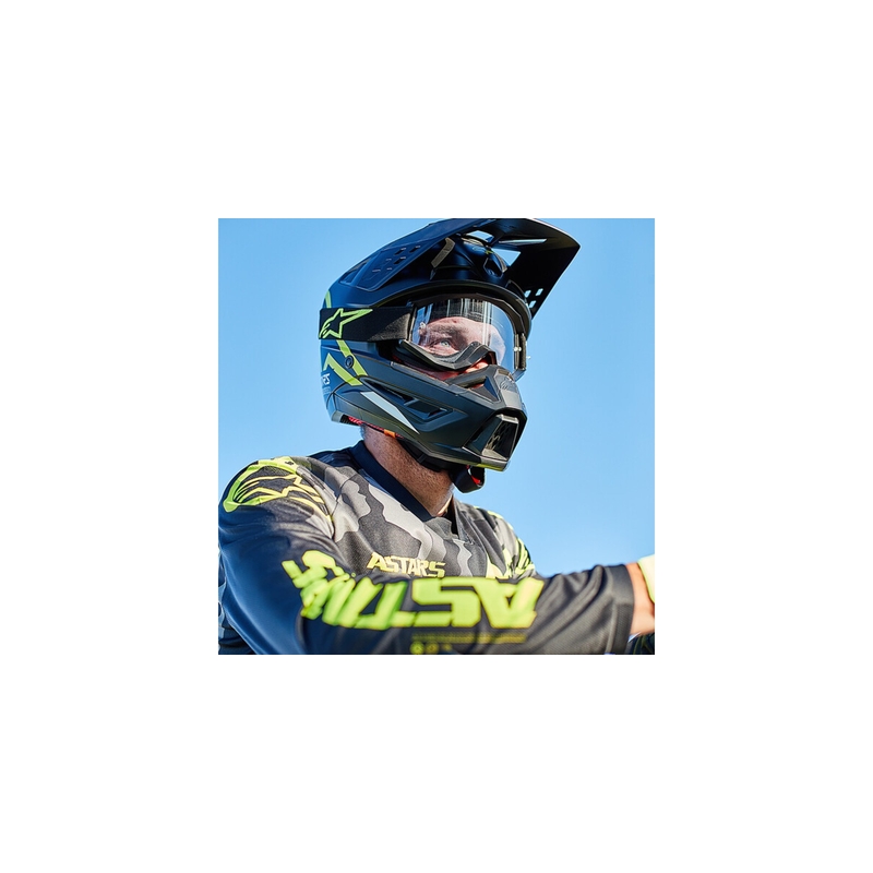 Casco de motocross Alpinestars S-M5 Compass negro-amarillo fluo