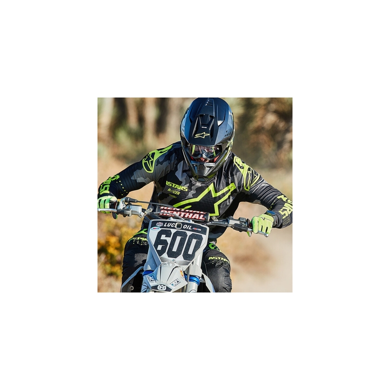 Casco de motocross Alpinestars S-M5 Compass negro-amarillo fluo