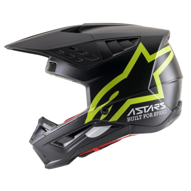 Casco de motocross Alpinestars S-M5 Compass negro-amarillo fluo