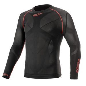 Camiseta térmica de manga larga Alpinestars Ride Tech Summer negra y roja