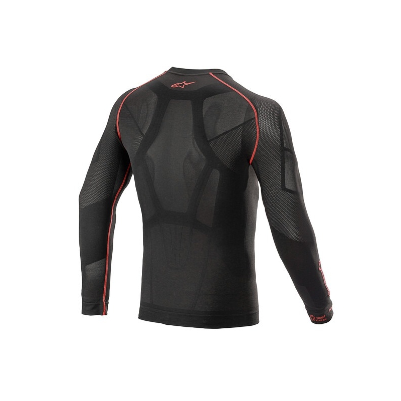Camiseta térmica de manga larga Alpinestars Ride Tech Summer negra y roja