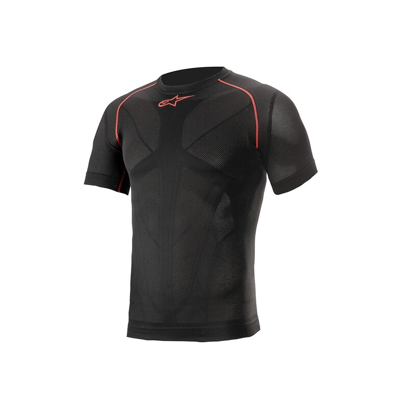 Camiseta térmica de manga corta Alpinestars Ride Tech Summer negra y roja