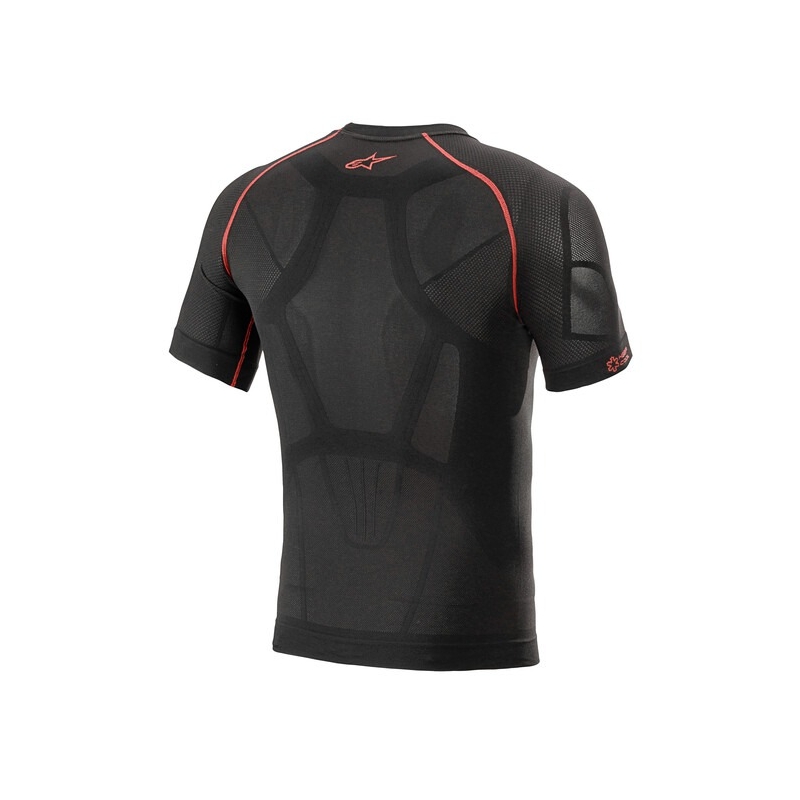 Camiseta térmica de manga corta Alpinestars Ride Tech Summer negra y roja