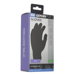 Guantes con inserciones de seda OXFORD negro
