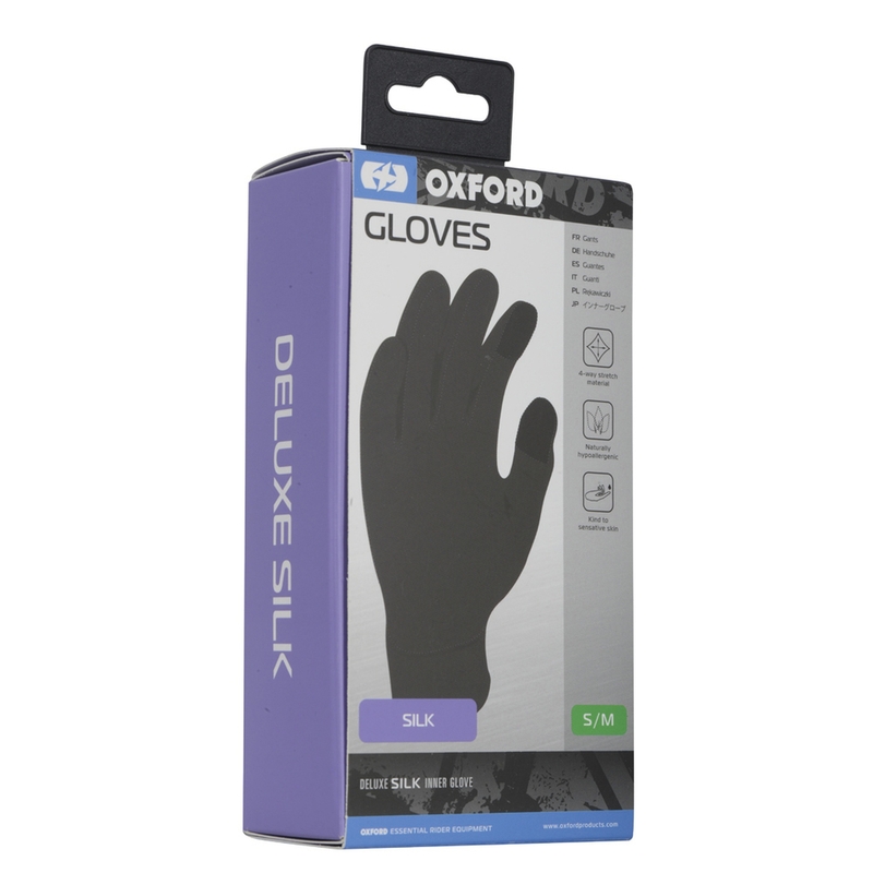 Guantes con inserciones de seda OXFORD negro