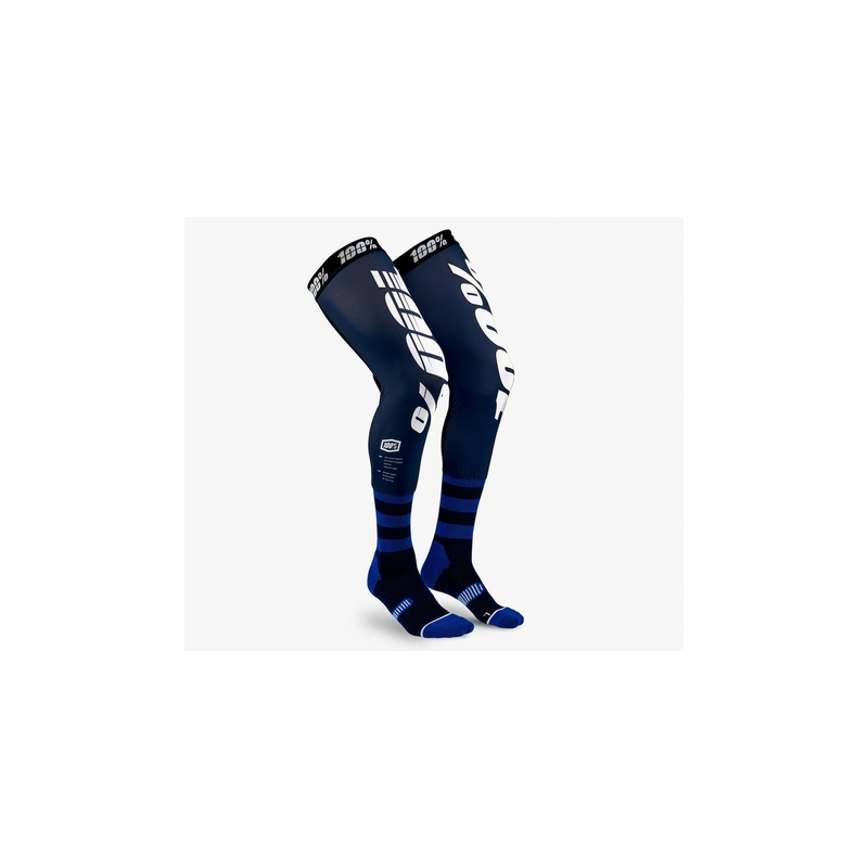 Calcetines hasta la rodilla 100%-USA REV azul y blanco