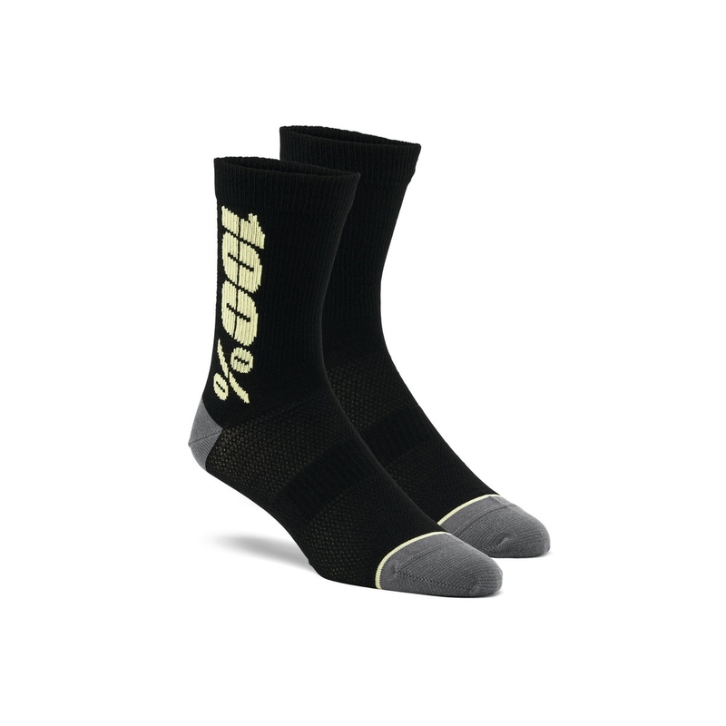 Calcetines 100% - USA Rythym Merino Wool negro y amarillo