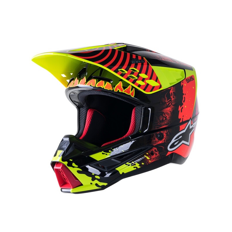 Casco de motocross Alpinestars S-M5 Solar Flare amarillo fluo-rojo fluo-negro