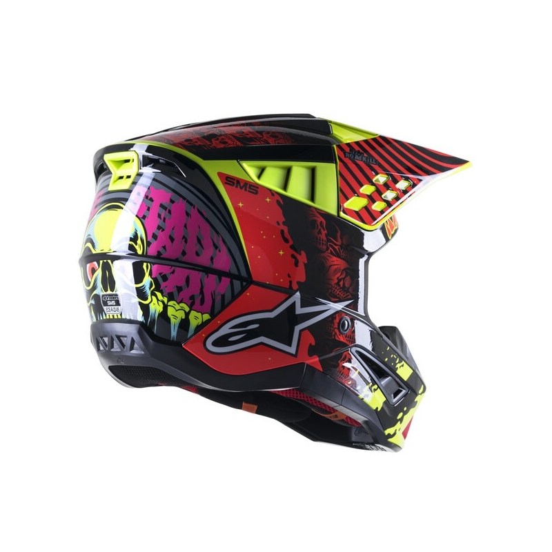 Casco de motocross Alpinestars S-M5 Solar Flare amarillo fluo-rojo fluo-negro