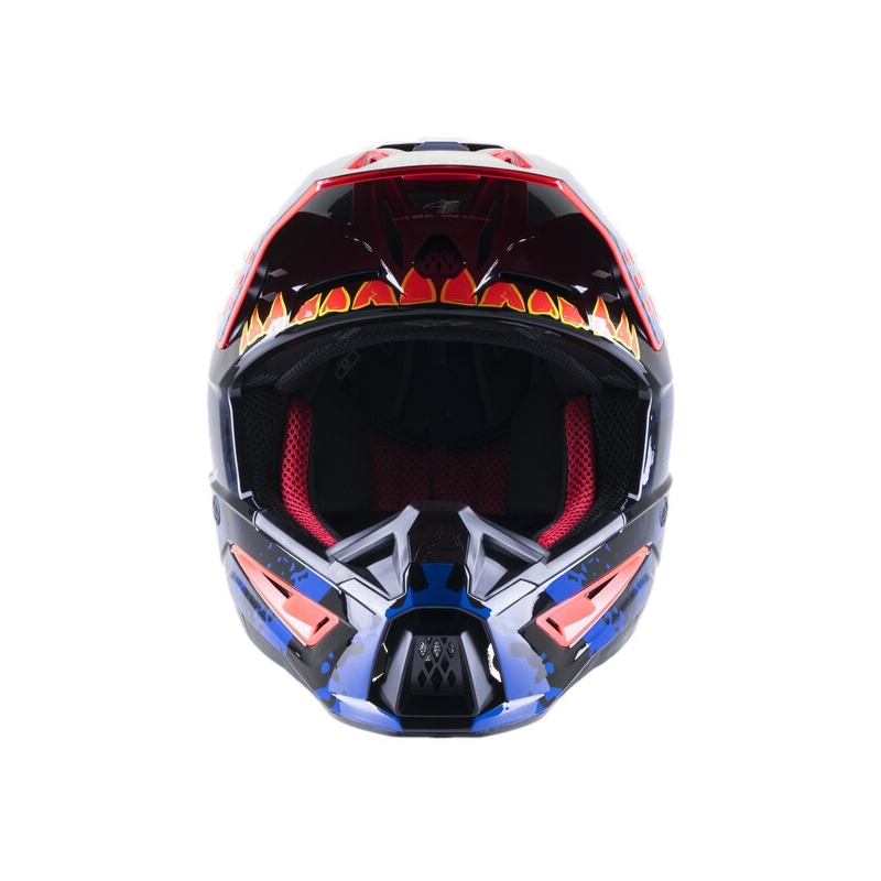 Casco de Motocross Alpinestars S-M5 Solar Flare Negro-Azul-Fluo Rojo-Fluo Amarillo liquidación