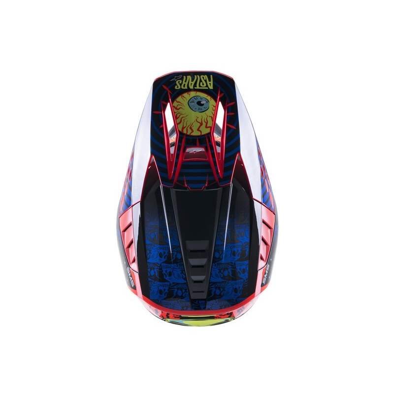 Casco de Motocross Alpinestars S-M5 Solar Flare Negro-Azul-Fluo Rojo-Fluo Amarillo liquidación