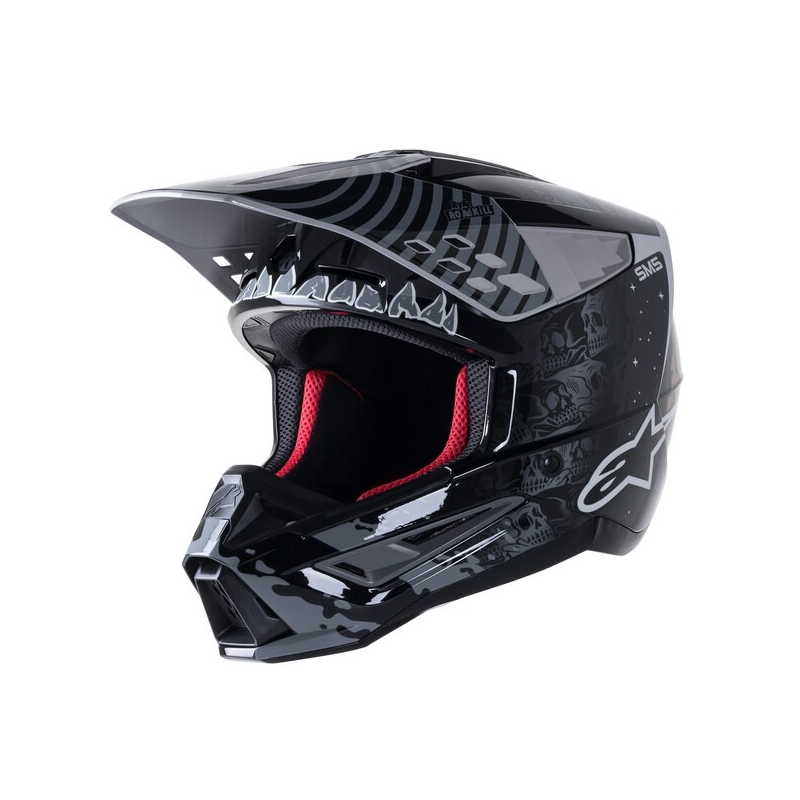 Casco de Motocross Alpinestars S-M5 Solar Flare Negro y Gris liquidación