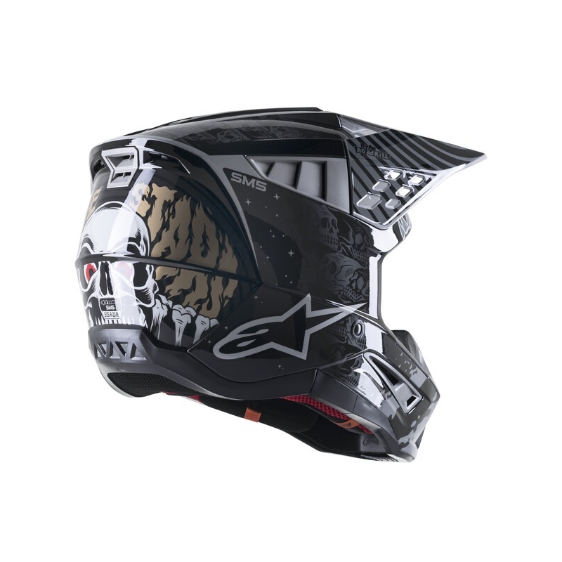 Casco de Motocross Alpinestars S-M5 Solar Flare Negro y Gris liquidación