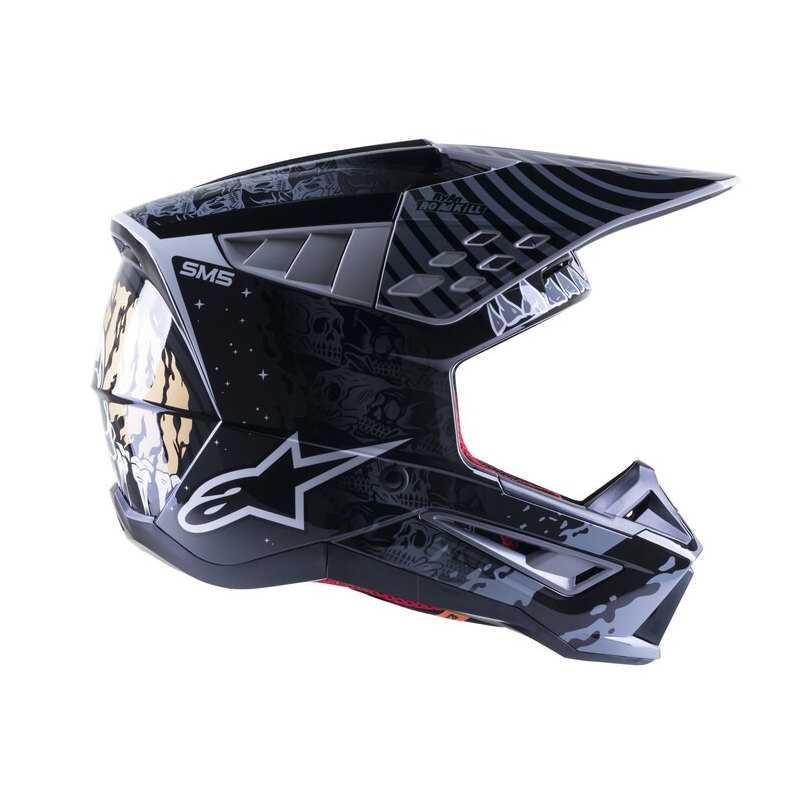 Casco de Motocross Alpinestars S-M5 Solar Flare Negro y Gris liquidación