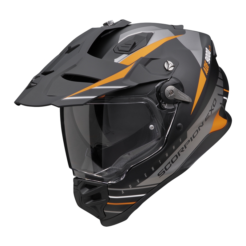 Casco de enduro Scorpion ADF-9000 Air Feat negro mate-plata-naranja