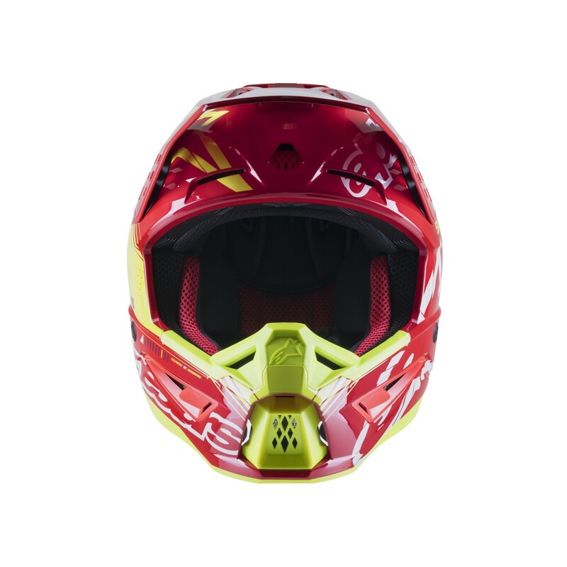 Casco de motocross Alpinestars S-M5 Action rojo-fluo-amarillo-blanco-azul