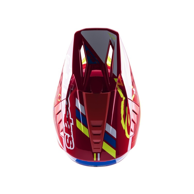 Casco de motocross Alpinestars S-M5 Action rojo-fluo-amarillo-blanco-azul