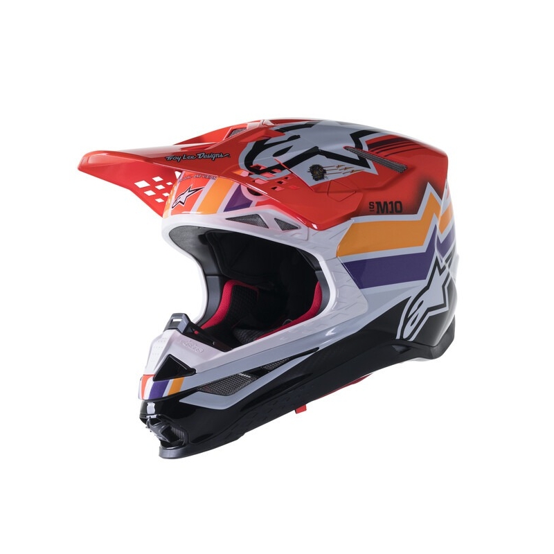 Casco de motocross Alpinestars Supertech S-M10 Edition Troy Lee Designs naranja-amarillo-morado-blanco-negro