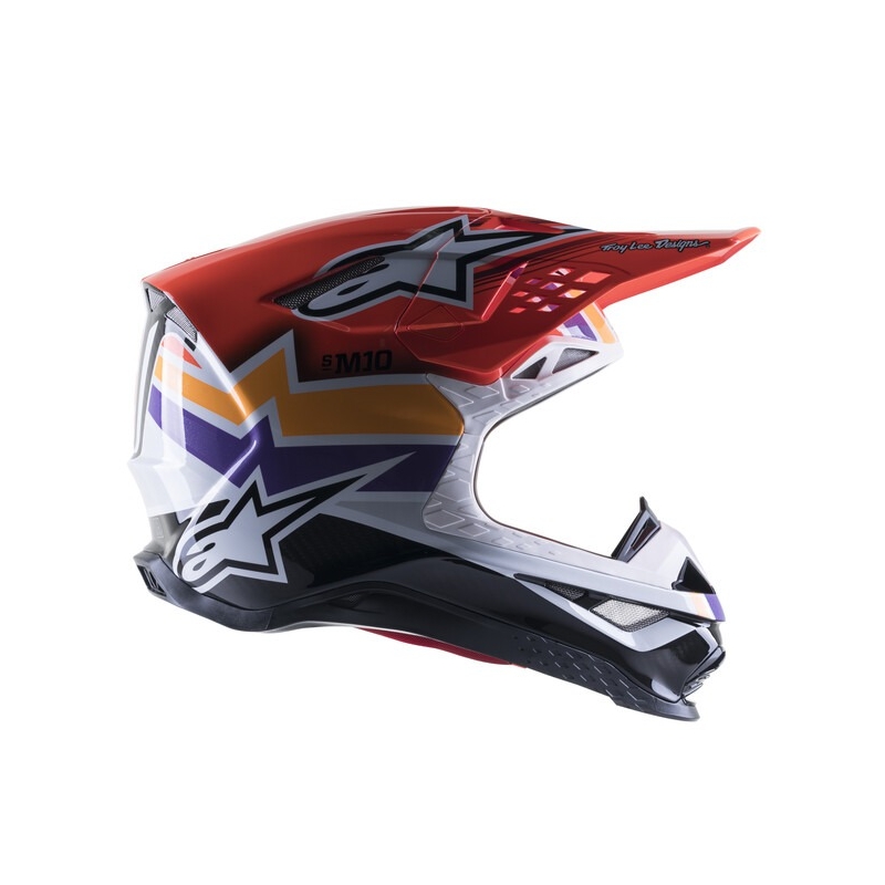 Casco de motocross Alpinestars Supertech S-M10 Edition Troy Lee Designs naranja-amarillo-morado-blanco-negro