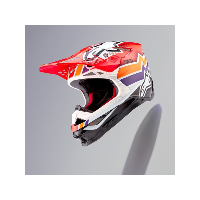 Casco de motocross Alpinestars Supertech S-M10 Edition Troy Lee Designs naranja-amarillo-morado-blanco-negro