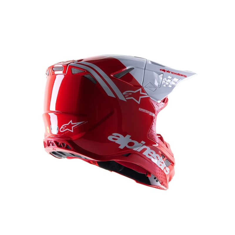 Casco de motocross Alpinestars Supertech S-M8 Radium 2 rojo y blanco