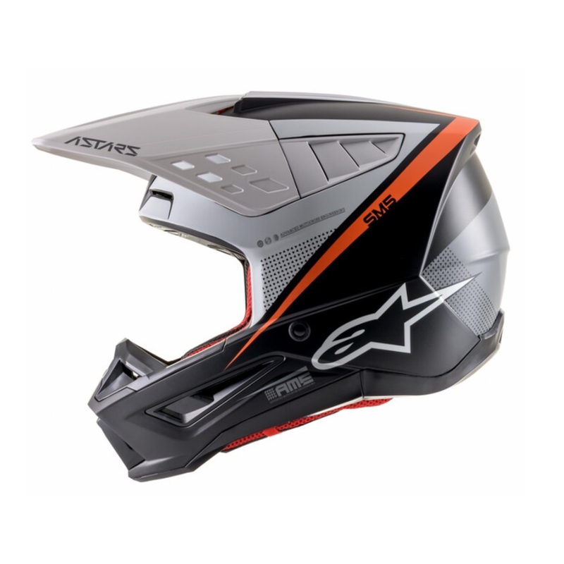 Casco de motocross Alpinestars S-M5 Rayon negro-blanco-naranja fluo mate