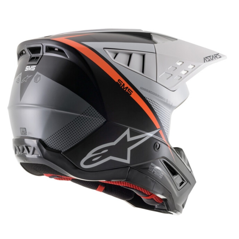 Casco de motocross Alpinestars S-M5 Rayon negro-blanco-naranja fluo mate